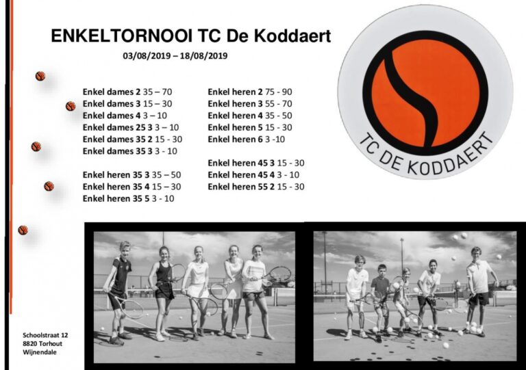 TC De Koddaert enkeltornooi (03/08 – 18/08)