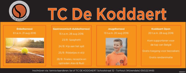 Overzicht tornooien TC De Koddaert